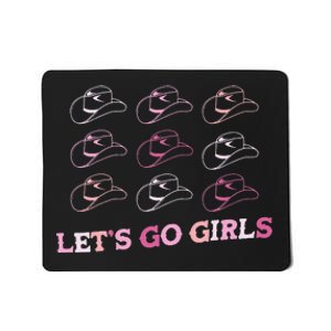 Cow Hat Lets Go Western Cowgirls Pink Mousepad