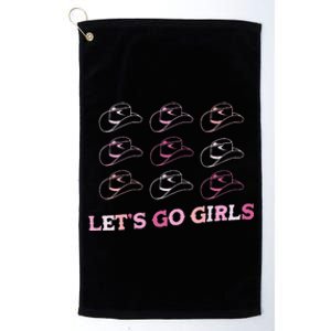 Cow Hat Lets Go Western Cowgirls Pink Platinum Collection Golf Towel