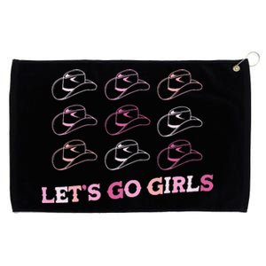 Cow Hat Lets Go Western Cowgirls Pink Grommeted Golf Towel