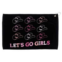 Cow Hat Lets Go Western Cowgirls Pink Grommeted Golf Towel