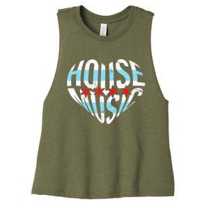 Chicago House Music I Love House Music DJ Women's Racerback Cropped Tank