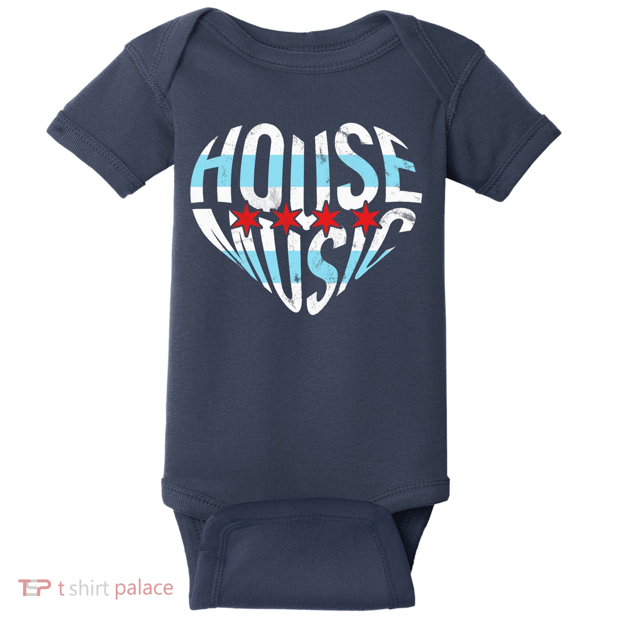 Chicago House Music I Love House Music DJ Baby Bodysuit