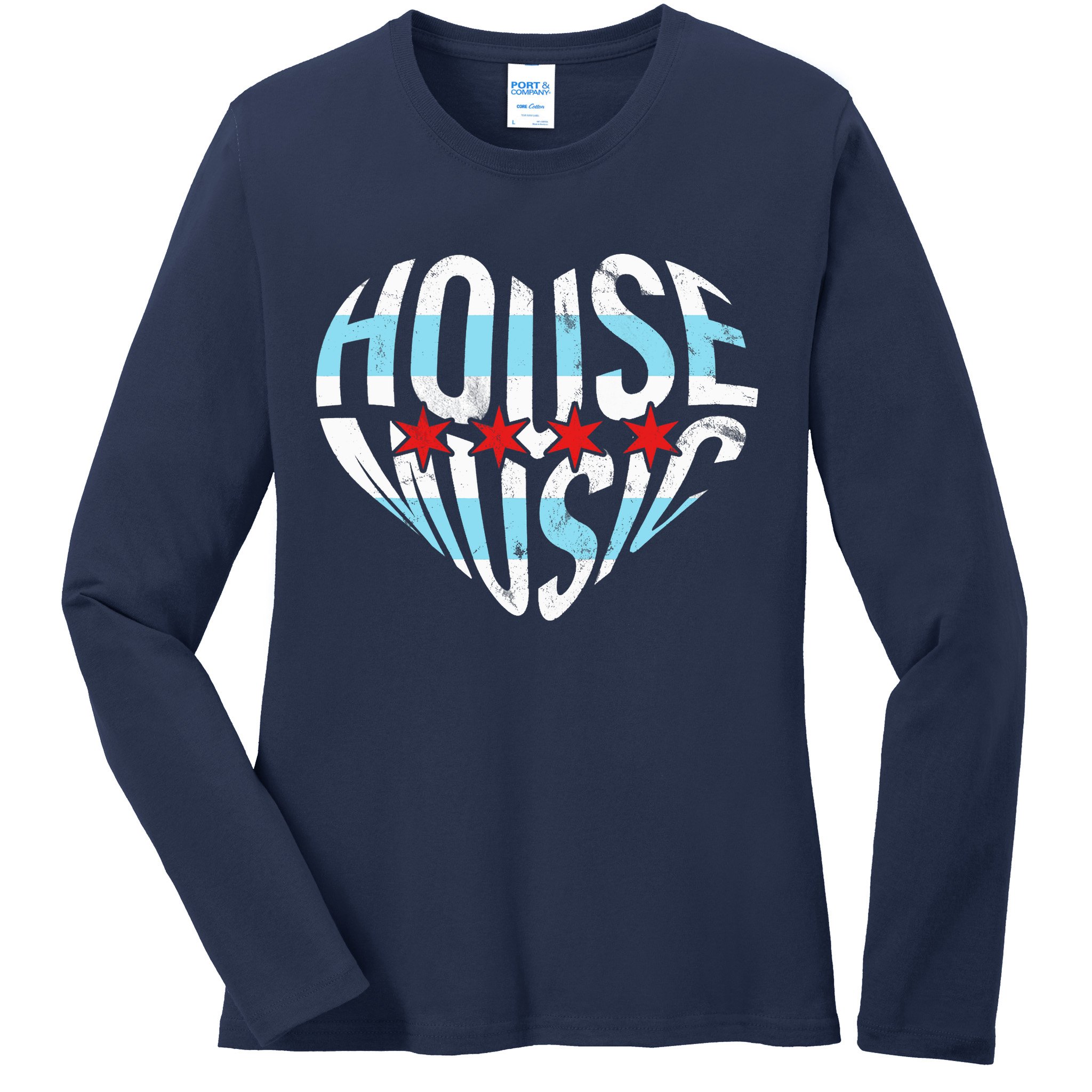 Chicago House Music I Love House Music DJ Ladies Long Sleeve Shirt