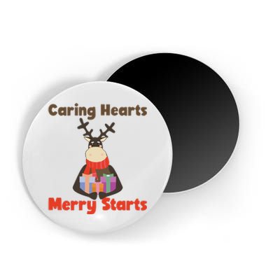 Caring Hearts Merry Starts Christmas Magnet