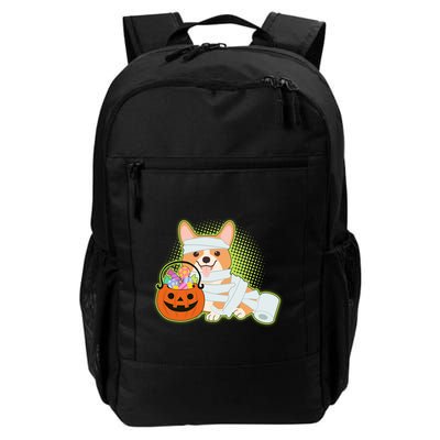 Cute Halloween Mummy Welsh Corgi And Pumpkin Candy Daily Commute Backpack