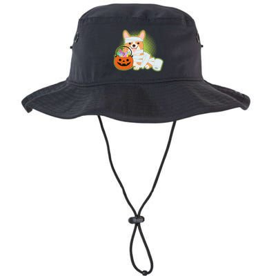 Cute Halloween Mummy Welsh Corgi And Pumpkin Candy Bucket Hat
