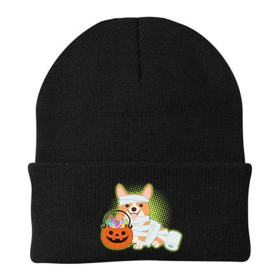 Cute Halloween Mummy Welsh Corgi And Pumpkin Candy Beanie