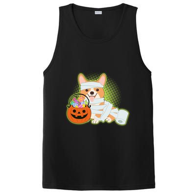 Cute Halloween Mummy Welsh Corgi And Pumpkin Candy PosiCharge Competitor Tank