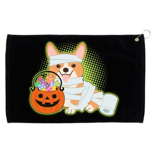 Cute Halloween Mummy Welsh Corgi And Pumpkin Candy Grommeted Golf Towel