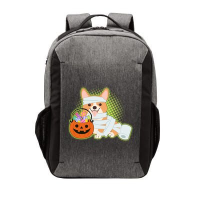 Cute Halloween Mummy Welsh Corgi And Pumpkin Candy Vector Backpack