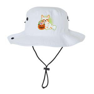 Cute Halloween Mummy Welsh Corgi And Pumpkin Candy Legacy Cool Fit Booney Bucket Hat