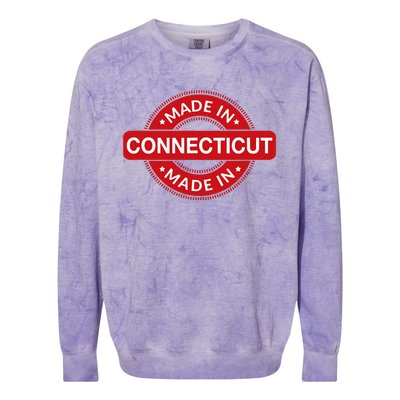 Connecticut Home Made In Connecticut Funny Label Colorblast Crewneck Sweatshirt