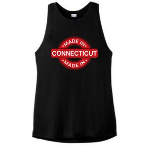 Connecticut Home Made In Connecticut Funny Label Ladies PosiCharge Tri-Blend Wicking Tank