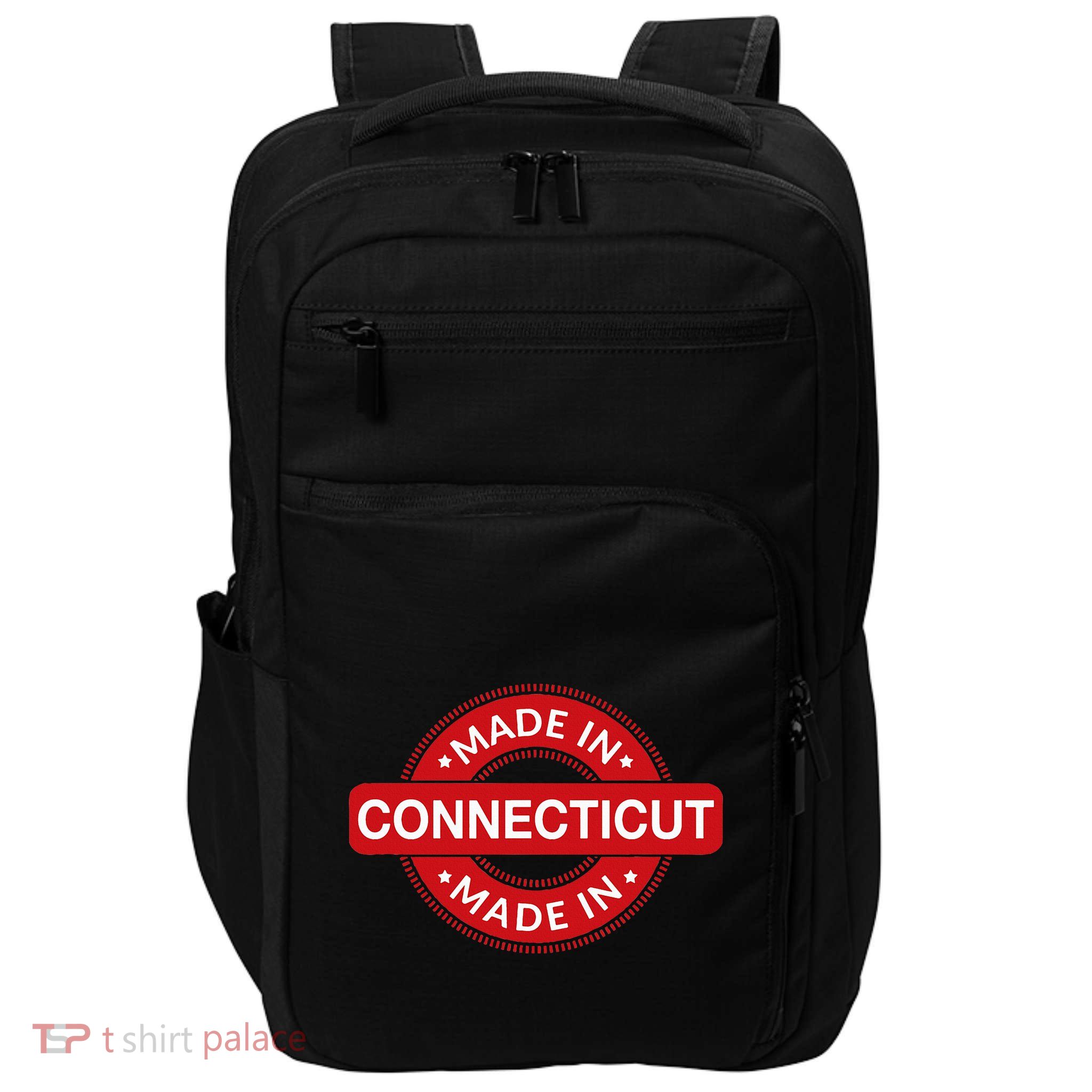Connecticut Home Made In Connecticut Funny Label Impact Tech Backpack