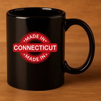 Connecticut Home Made In Connecticut Funny Label 11oz C Handle Ceramic Mug