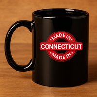 Connecticut Home Made In Connecticut Funny Label 11oz C Handle Ceramic Mug