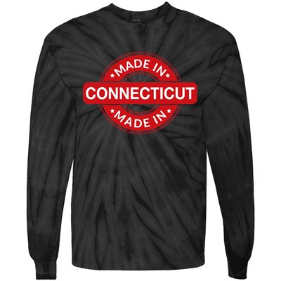 Connecticut Home Made In Connecticut Funny Label Tie-Dye Long Sleeve Shirt