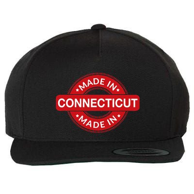 Connecticut Home Made In Connecticut Funny Label Wool Snapback Cap