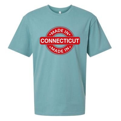 Connecticut Home Made In Connecticut Funny Label Sueded Cloud Jersey T-Shirt