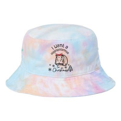 Christmas Hippo Merry Xmas Hippopotamus Happy Holidays Meaningful Gift Tie Dye Newport Bucket Hat