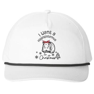 Christmas Hippo Merry Xmas Hippopotamus Happy Holidays Meaningful Gift Snapback Five-Panel Rope Hat