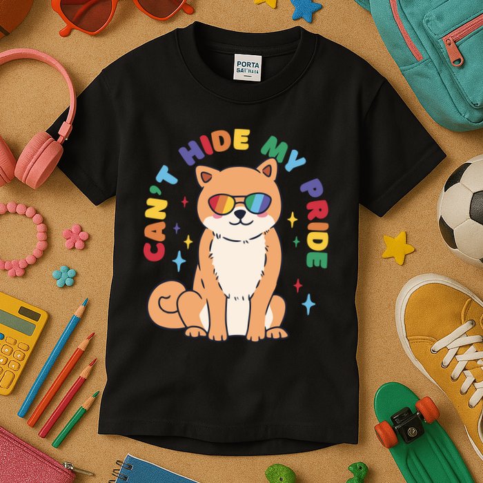 Can't Hide My Pride LGBTQ Dog Kids T-Shirt