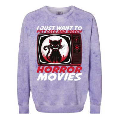 Cute Horror Movie Design Horror Movie Lover Colorblast Crewneck Sweatshirt