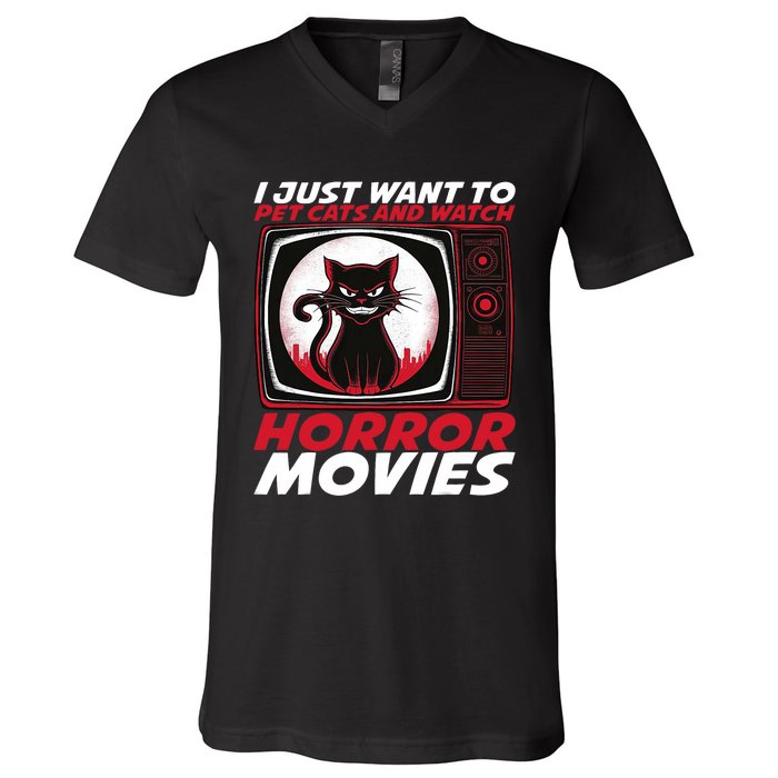 Cute Horror Movie Design Horror Movie Lover V-Neck T-Shirt