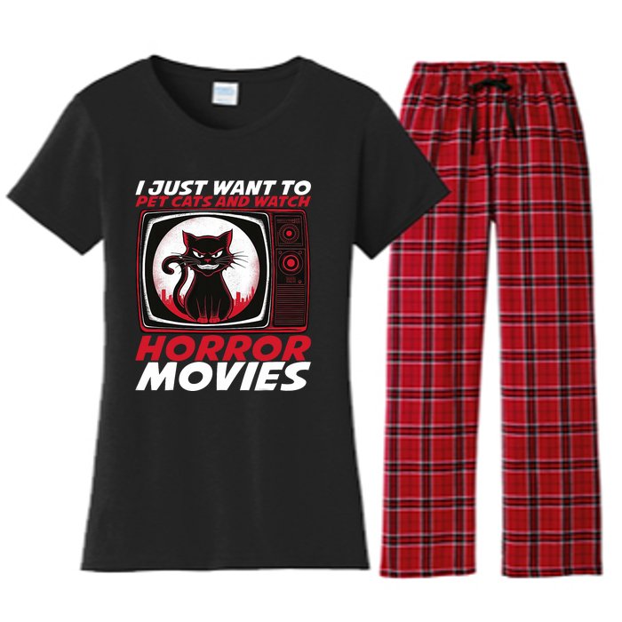 Cute Horror Movie Design Horror Movie Lover Women's Flannel Pajama Set