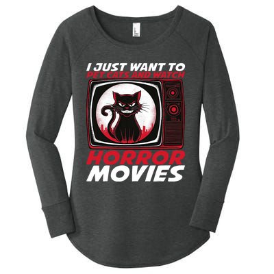 Cute Horror Movie Design Horror Movie Lover Women's Perfect Tri Tunic Long Sleeve Shirt