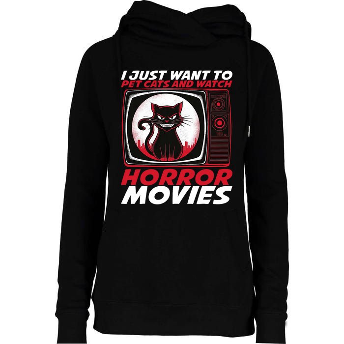 Cute Horror Movie Design Horror Movie Lover Womens Funnel Neck Pullover Hood