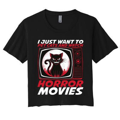 Cute Horror Movie Design Horror Movie Lover Women's Crop Top Tee