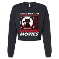 Cute Horror Movie Design Horror Movie Lover Cropped Pullover Crew