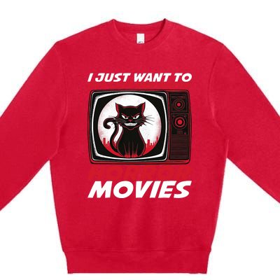 Cute Horror Movie Design Horror Movie Lover Premium Crewneck Sweatshirt