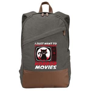 Cute Horror Movie Design Horror Movie Lover Cotton Canvas Backpack