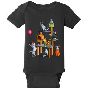 Cat Horror Movies Cute Halloween For Cat Kitty Lovers Baby Bodysuit