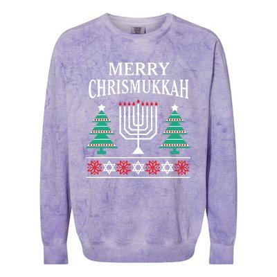 Christmas Hanukkah Merry Chrismukkah Colorblast Crewneck Sweatshirt