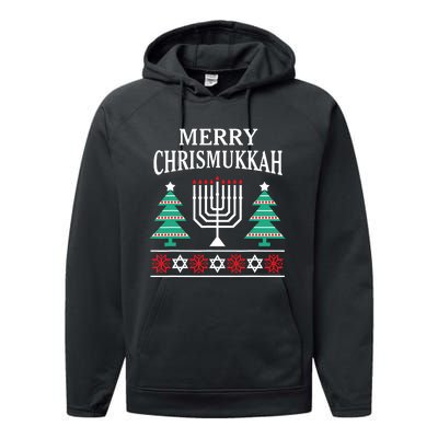 Christmas Hanukkah Merry Chrismukkah Performance Fleece Hoodie