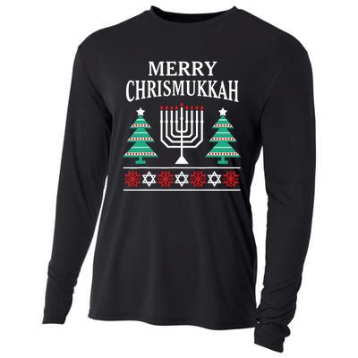 Christmas Hanukkah Merry Chrismukkah Cooling Performance Long Sleeve Crew