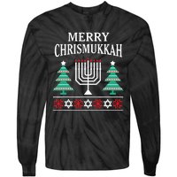 Christmas Hanukkah Merry Chrismukkah Tie-Dye Long Sleeve Shirt