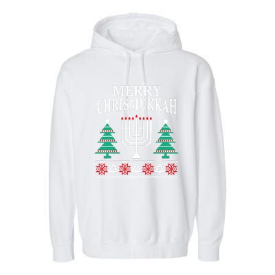 Christmas Hanukkah Merry Chrismukkah Garment-Dyed Fleece Hoodie