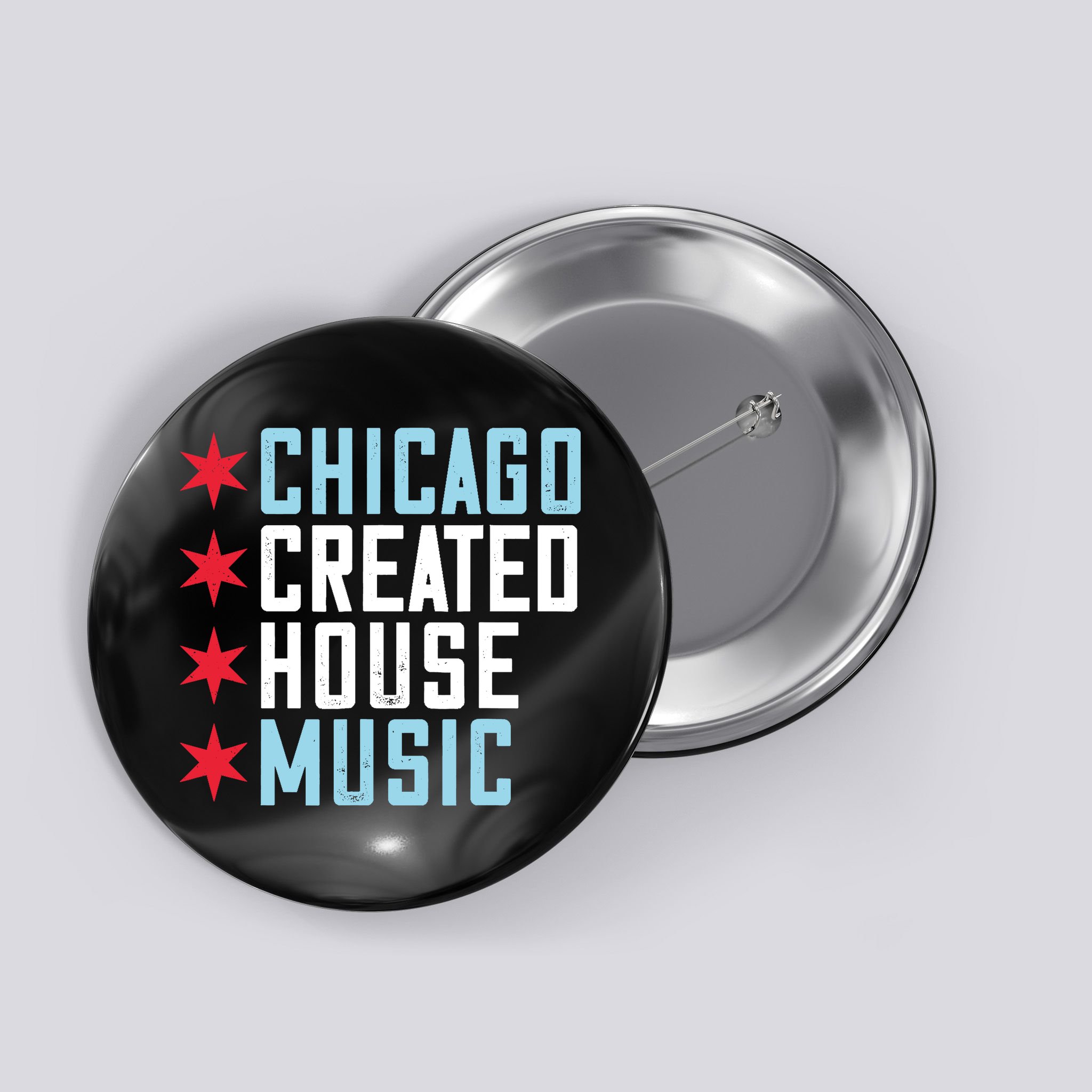 Chicago House Music Vintage DJ EDM Button