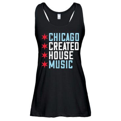 Chicago House Music Vintage DJ EDM Ladies Essential Flowy Tank