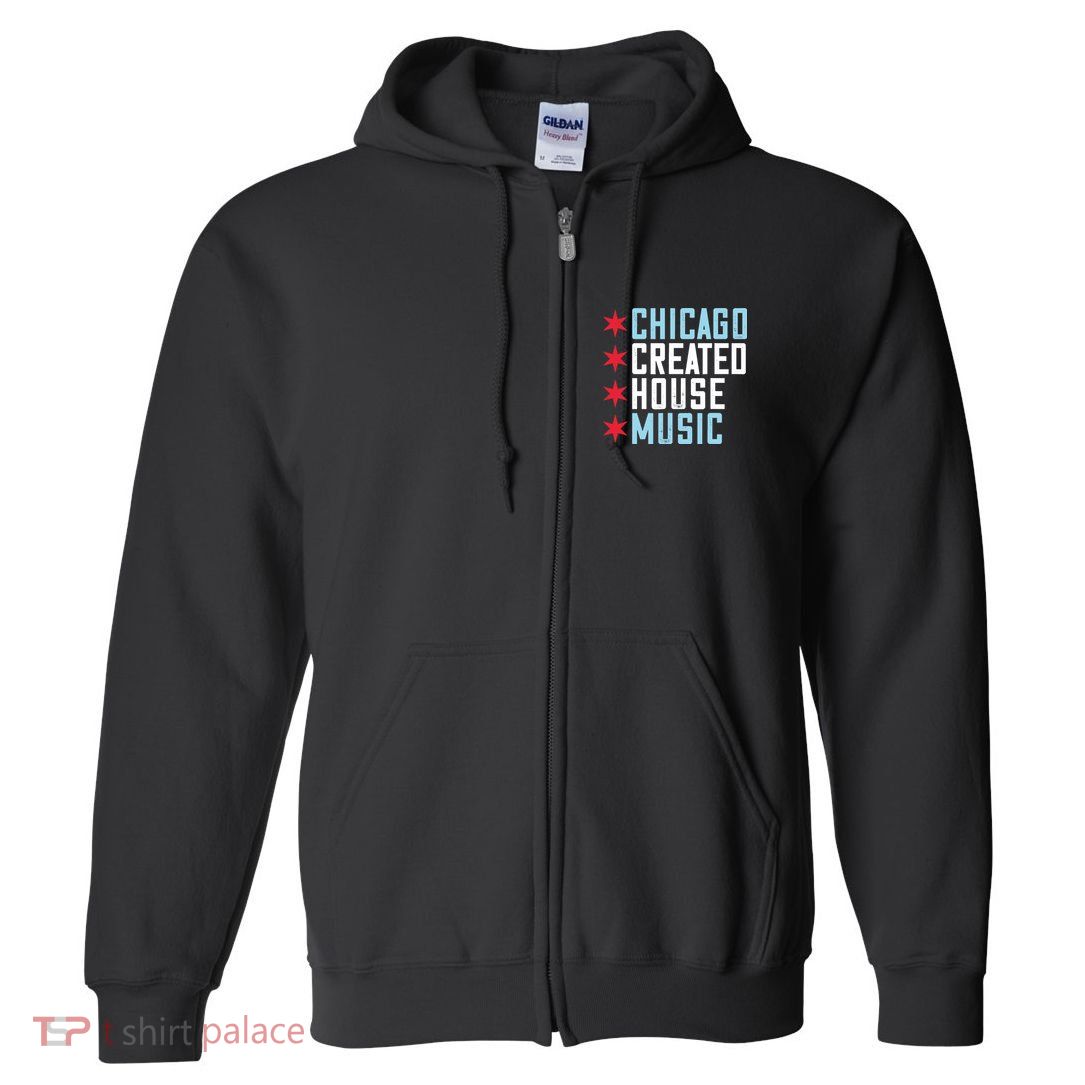 Chicago House Music Vintage DJ EDM Full Zip Hoodie