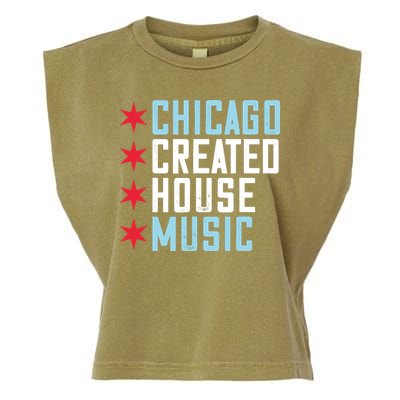 Chicago House Music Vintage DJ EDM Garment-Dyed Women's Muscle Tee