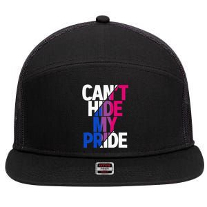 Cant Hide My Pride Bisexual Flag LGBTQ Bisexuality Bi LGBT 7 Panel Mesh Trucker Snapback Hat