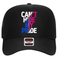 Cant Hide My Pride Bisexual Flag LGBTQ Bisexuality Bi LGBT High Crown Mesh Back Trucker Hat