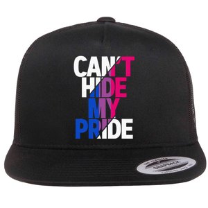 Cant Hide My Pride Bisexual Flag LGBTQ Bisexuality Bi LGBT Flat Bill Trucker Hat