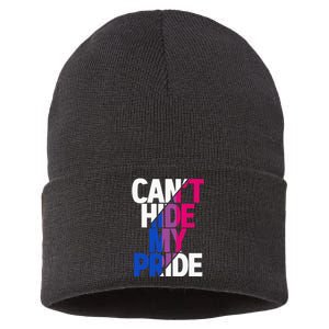 Cant Hide My Pride Bisexual Flag LGBTQ Bisexuality Bi LGBT Sustainable Knit Beanie