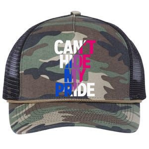 Cant Hide My Pride Bisexual Flag LGBTQ Bisexuality Bi LGBT Retro Rope Trucker Hat Cap